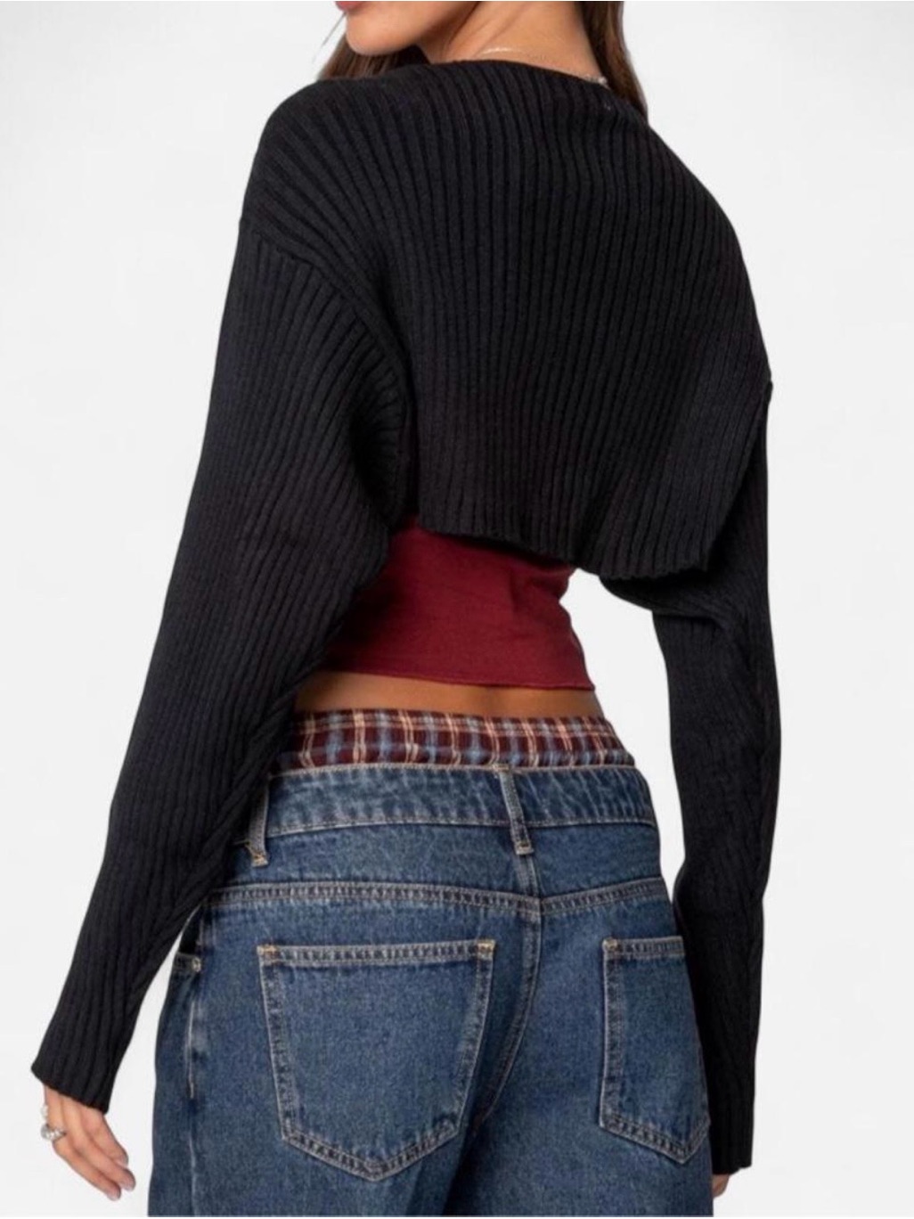 Edikted Black Cropped Ribbed Sweater Nwt Size Xs/S